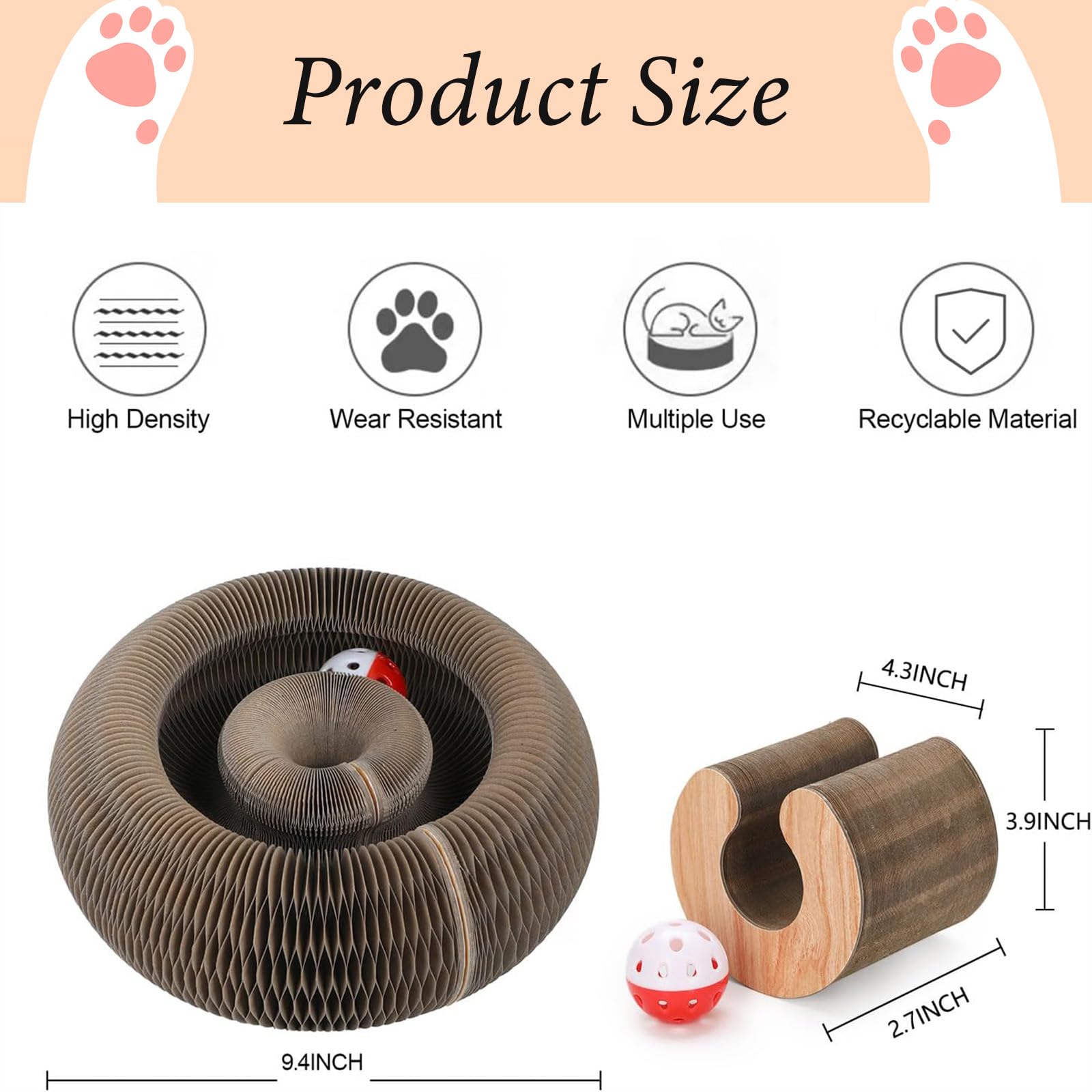 Katzenwirbel - Katzenwirbel Von Katzenliebling - KratzmöGlichkeiten Katze - Katzen Wirbel - Foldable Convenient Cat Scratcher, Durable, Recyclable, Cat Scratcher, Cardboard House (1 pcs)