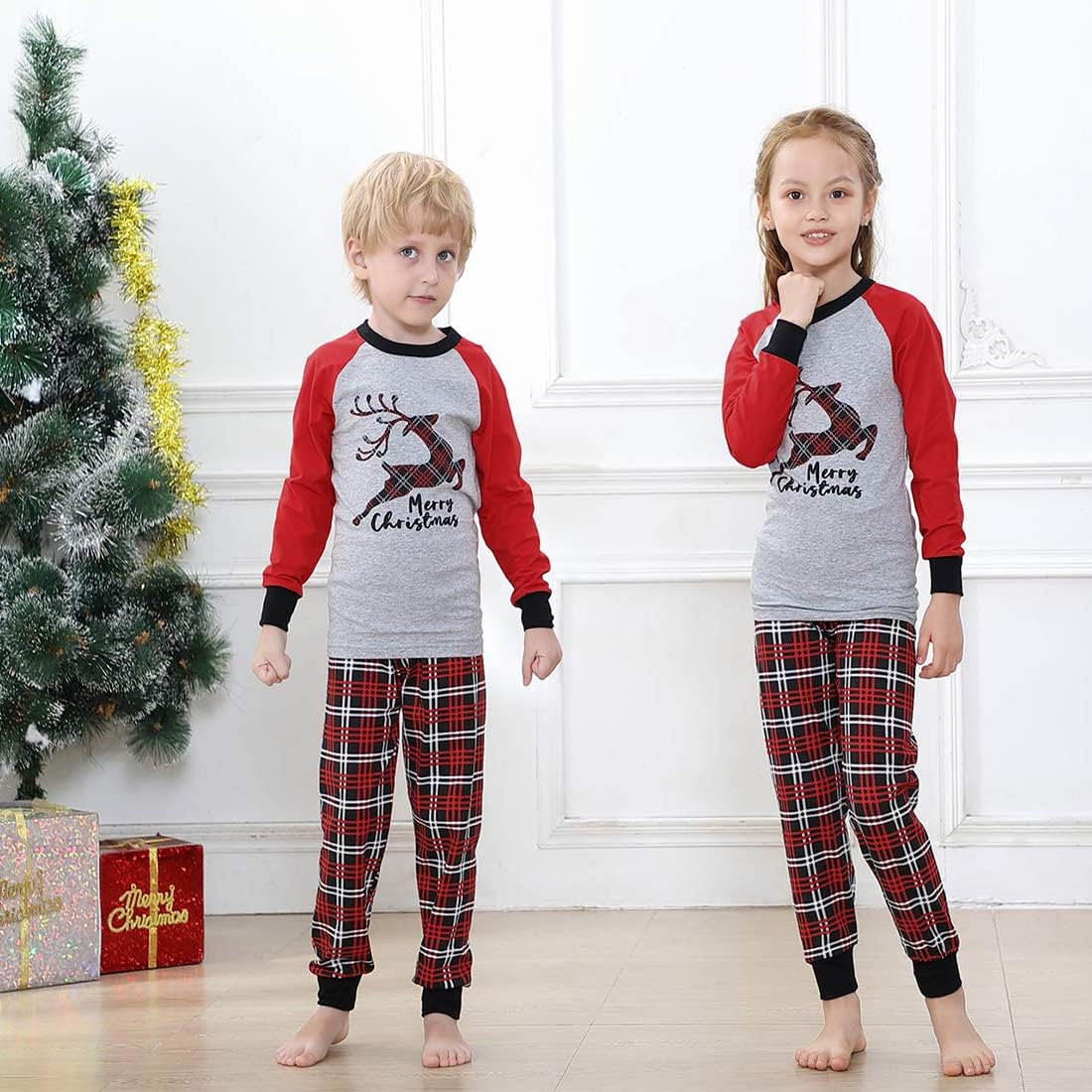 Joyond Family Pajamas For Christmas Halloween Thankgiving Hanukkah 100% Cotton Matching Family Xmas Pjs For Women Men Kids - Image 4