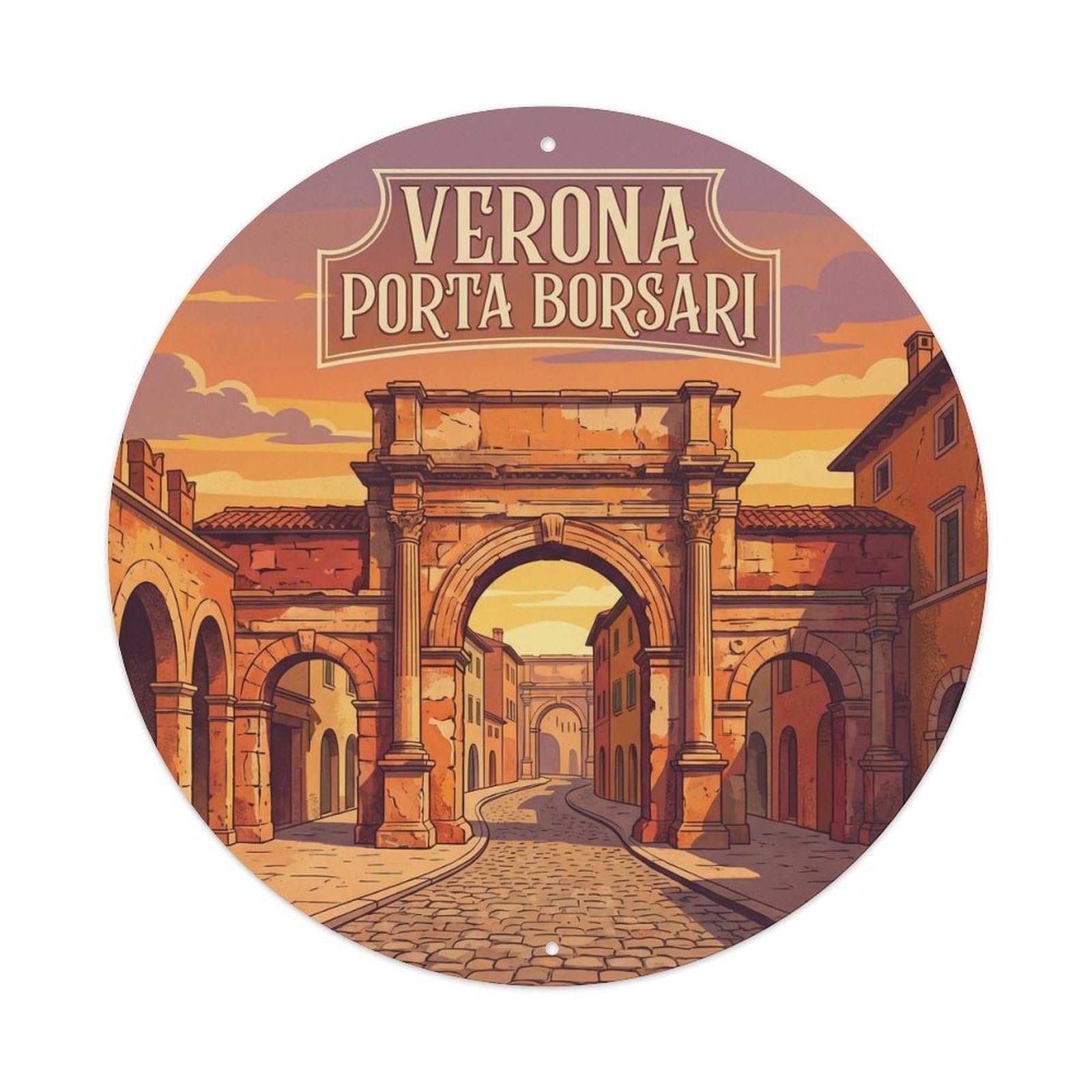 Verona Italy Porta Heritage City Travel Classic Metal Tin Sign
