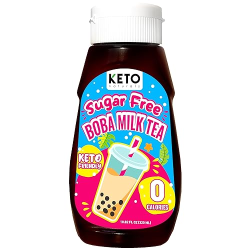 Té con leche de burbujas sin azúcar (10.82 onzas líquidas). Delicioso té de leche taiwanesa apto para Keto a cero calorías. Bebidas bajas en