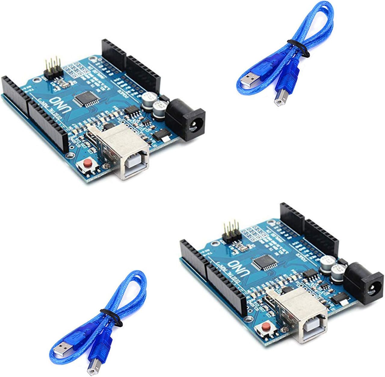 Robocraze UNO R3 Board Compatible with Arduino | Development Board with USB cable | (Pack of 2)