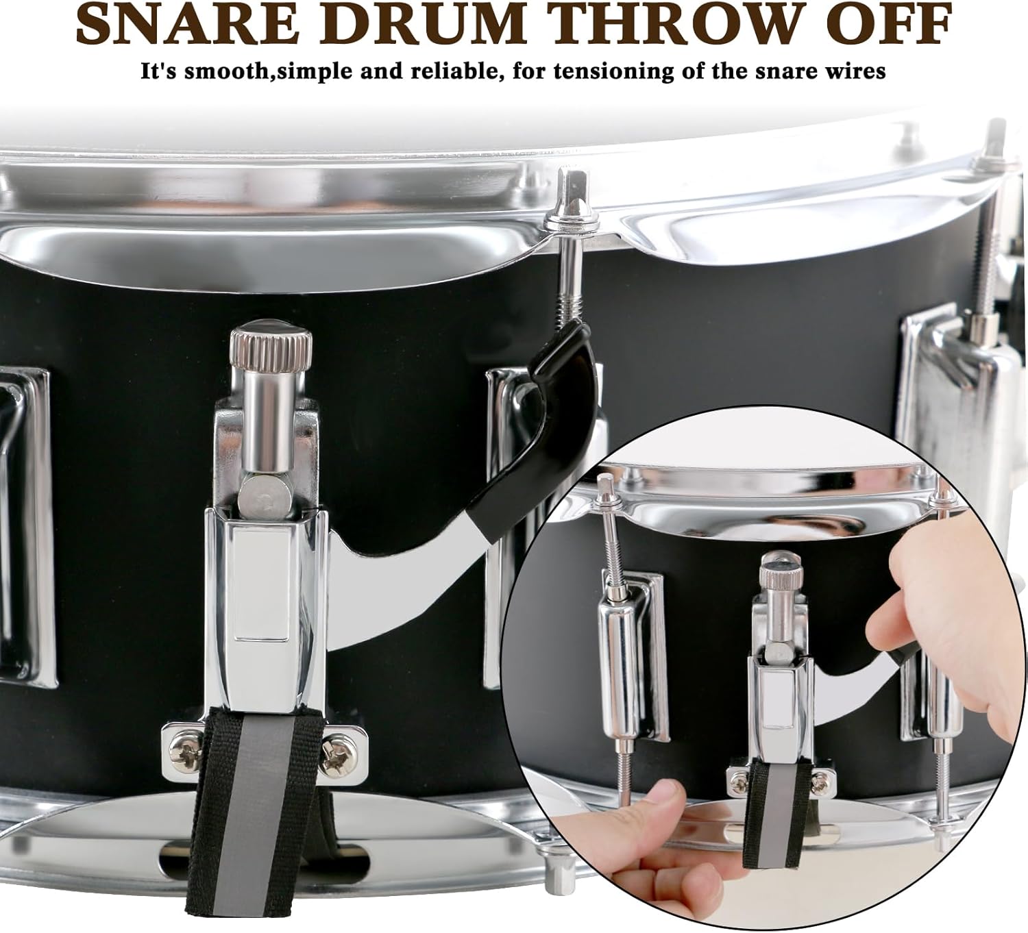 eastrock snare drum 14x5.5 inches for student beginners with gig bag, drumsticks, drum keys, coated material drum head, matte finish black matte black-without stand