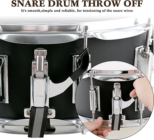 Miniatura 44 de EASTROCK Juego de batería de caja de 14 x 5.5 pulgadas para estudiantes principiantes con bolsa de concierto, baquetas, soporte, llaves de batería