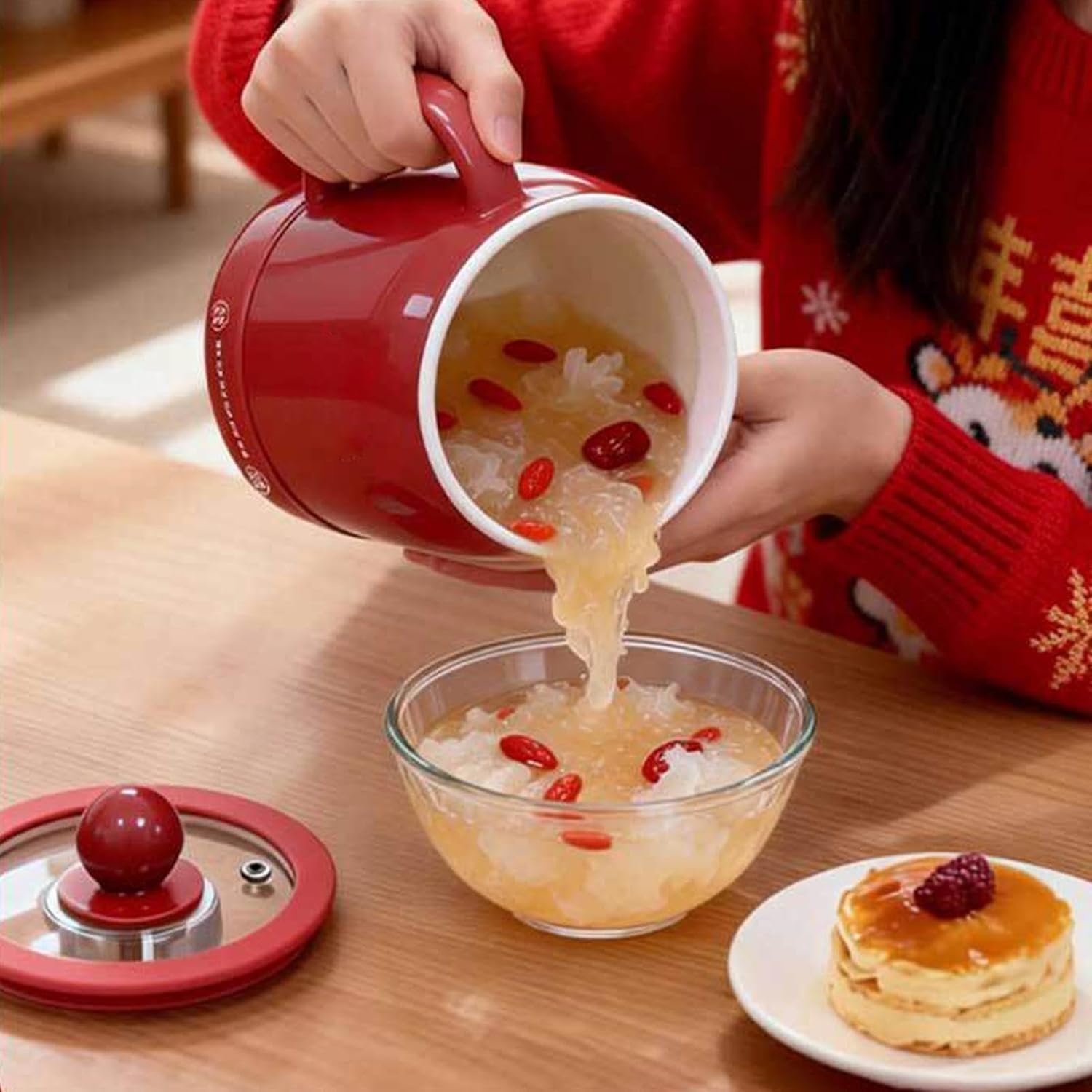 Mini Piano Cottura Lento 800ml In Ceramica, Per Cucinare Piccoli Pasti