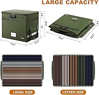 Vista 6 de Caja de archivos DocSafe con cerradura, caja de documentos ignífuga multicapa, organizador de almacenamiento de archivos plegable