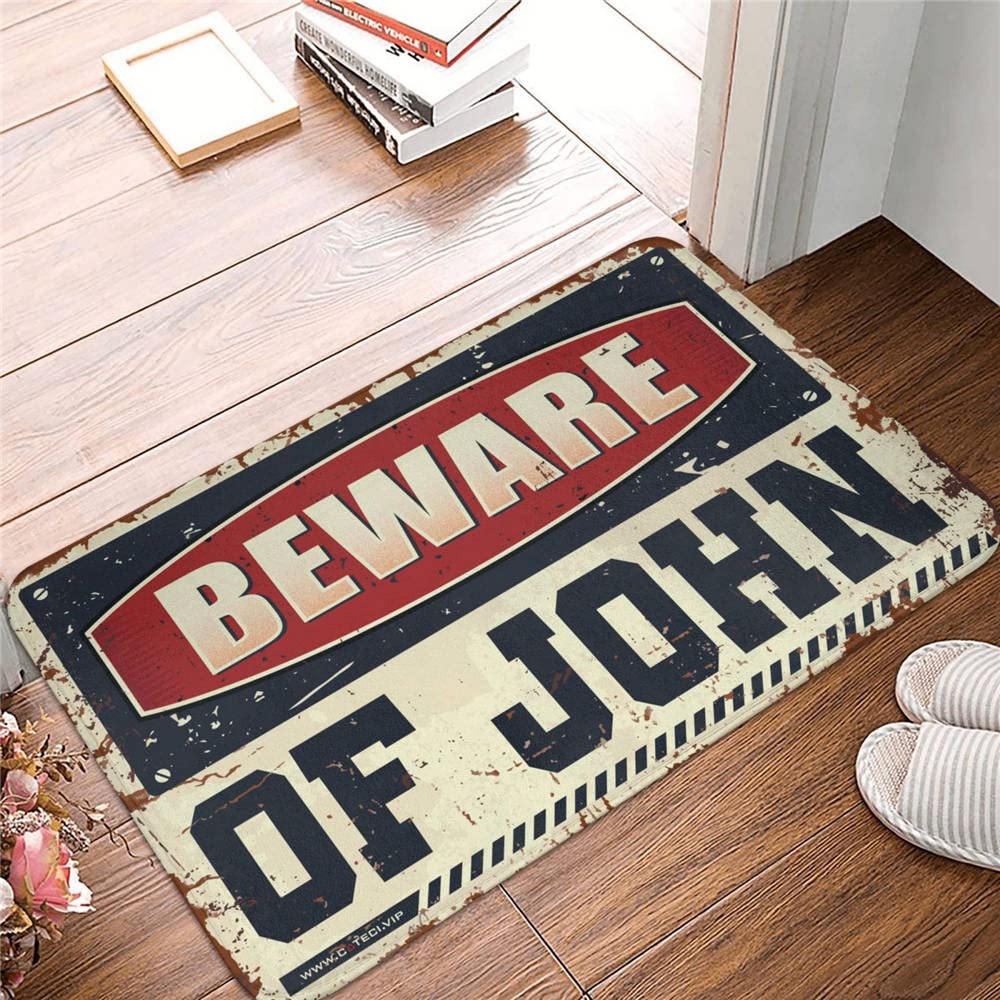 Zerbino per tenda Beware of John Rug Farmhouse Bagno Runner Tappeto (Dimensioni: 65 x 90 cm)