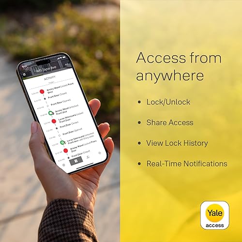 Miniatura 7 de Yale Approach Smart Wi-Fi Deadbolt Retrofit Smart Lock, llaves virtuales ilimitadas, control remoto de aplicaciones, entrada sin llave, color