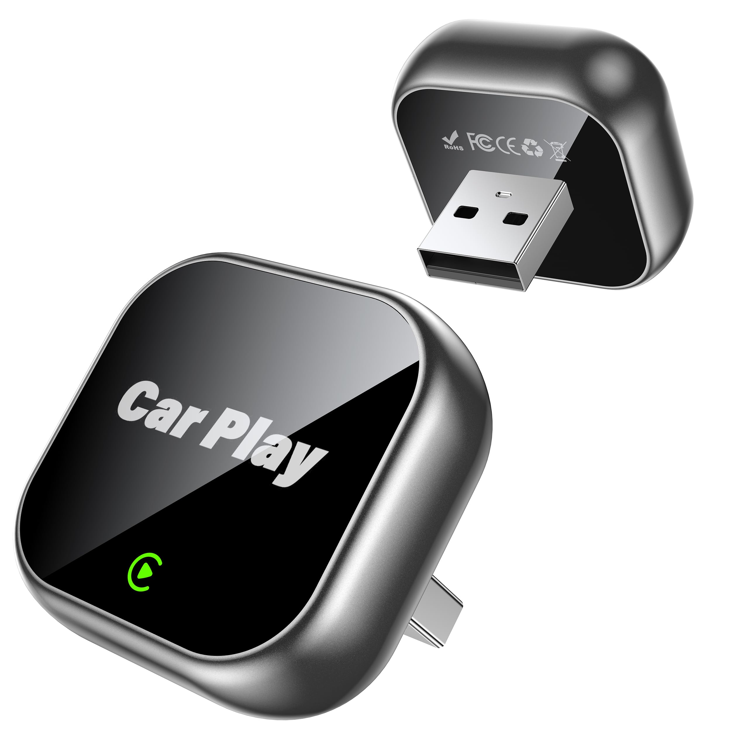 Adaptateur CarPlay sans Fil BEVIU 2025 Upgrade, convertit Le câble en Connexion sans Fil, Mini dongle Car Play pour iPhone, Compatible avec Les Voitures équipées de CarPlay intégré