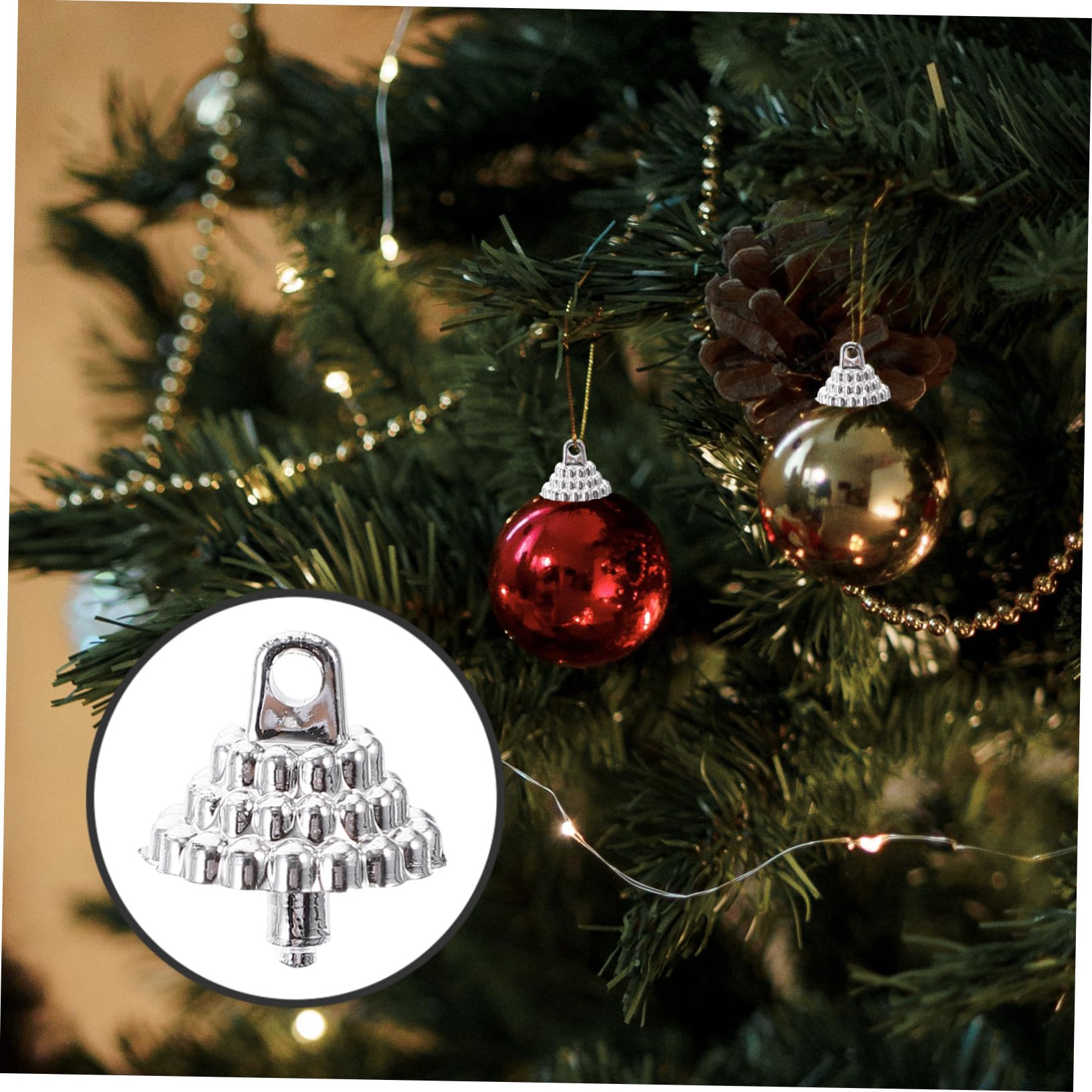 Tapas Plásticas para Bolas de Navidad DIY Repuestos Creativos para Adornos Colgantes Capuchones para Bolas de Árbol Navideño Decoración Festiva