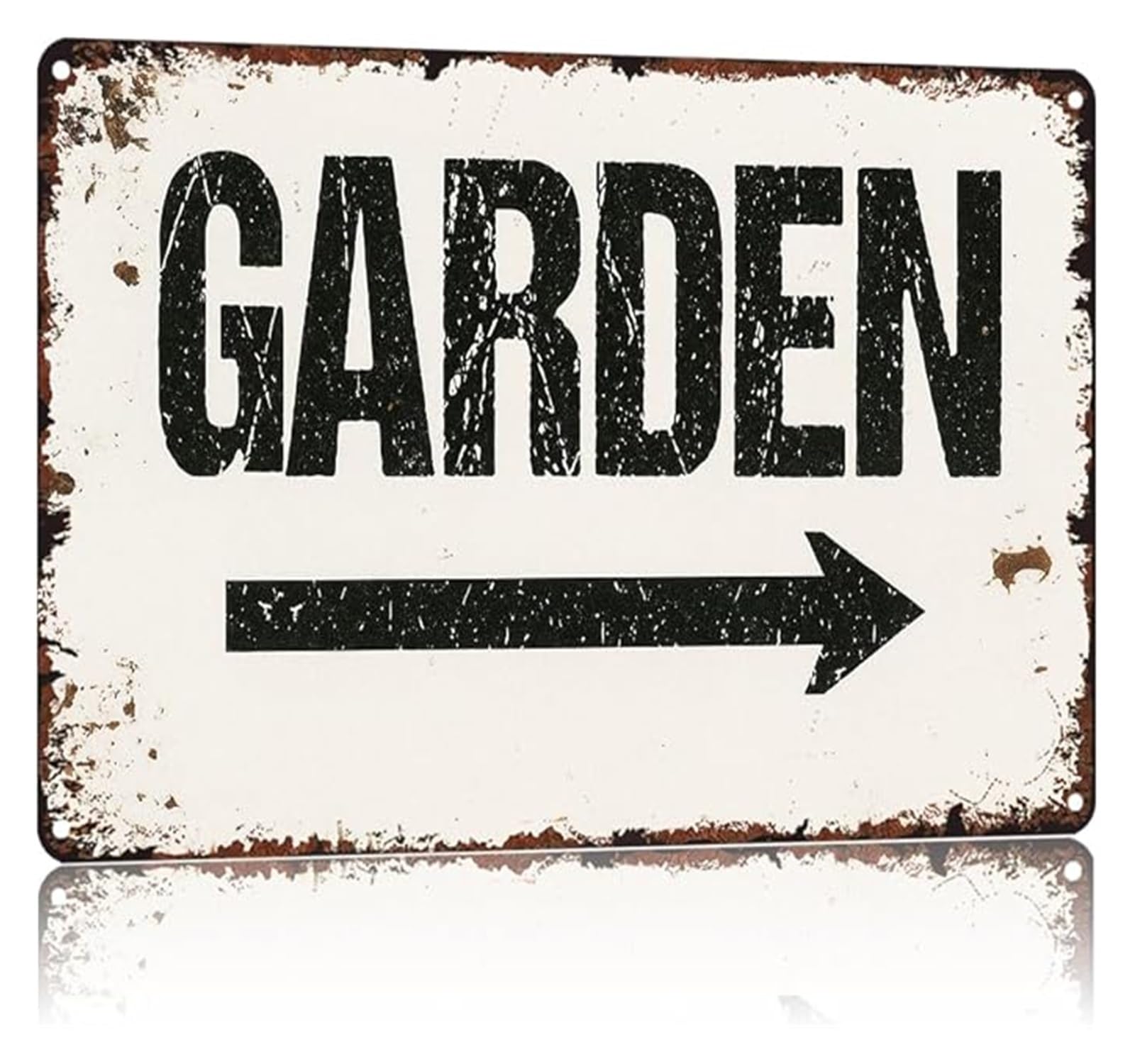 NWPNLXEA Garden Arrow Direction Humorous Metal Tin Sign for Bathroom Patio Wall Decoration 8 X 12 in