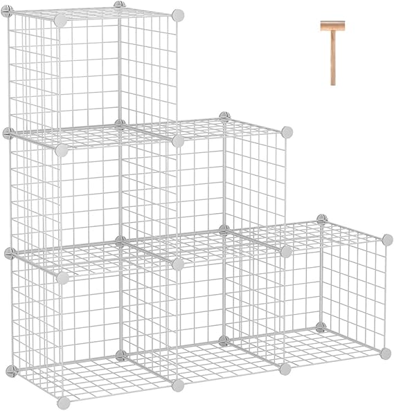 C&AHOME Wire Cube Storage, 6 Cube Organizer Metal C Grids