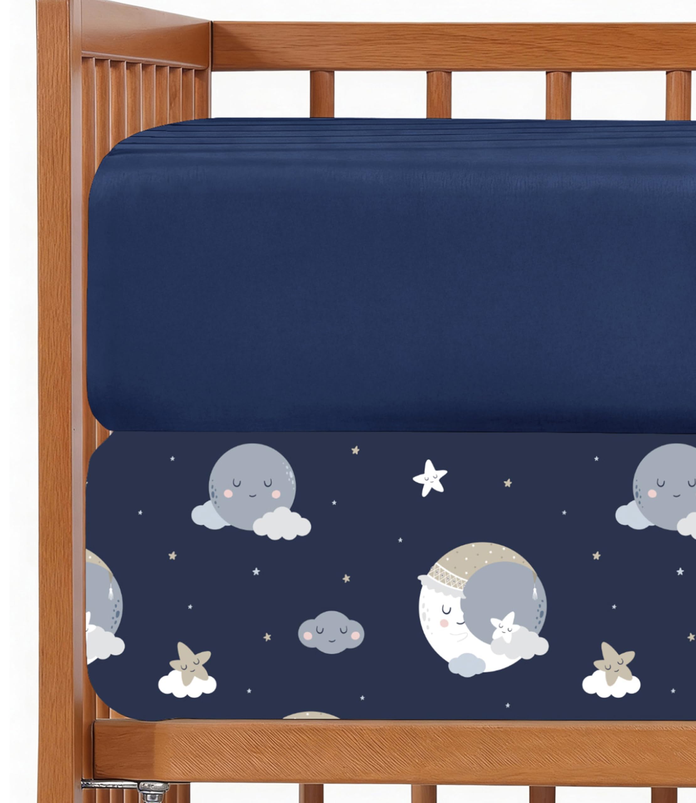 2-Pack Mini Crib Sheets Fitted - Pack N Play Sheets - 38 x 24in, Dream Sky