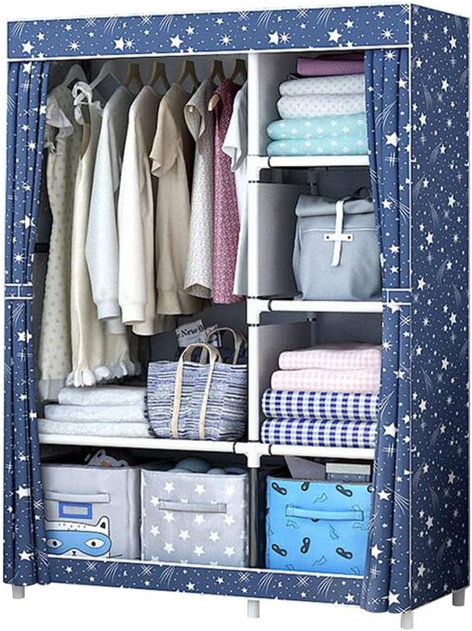 Cloth Wardrobe Clothes Closet, Portable Closet Wardrobe Storage Closet Standing Closet Fabric Cabinet Portable Wardrobe,B_105x45x170cm
