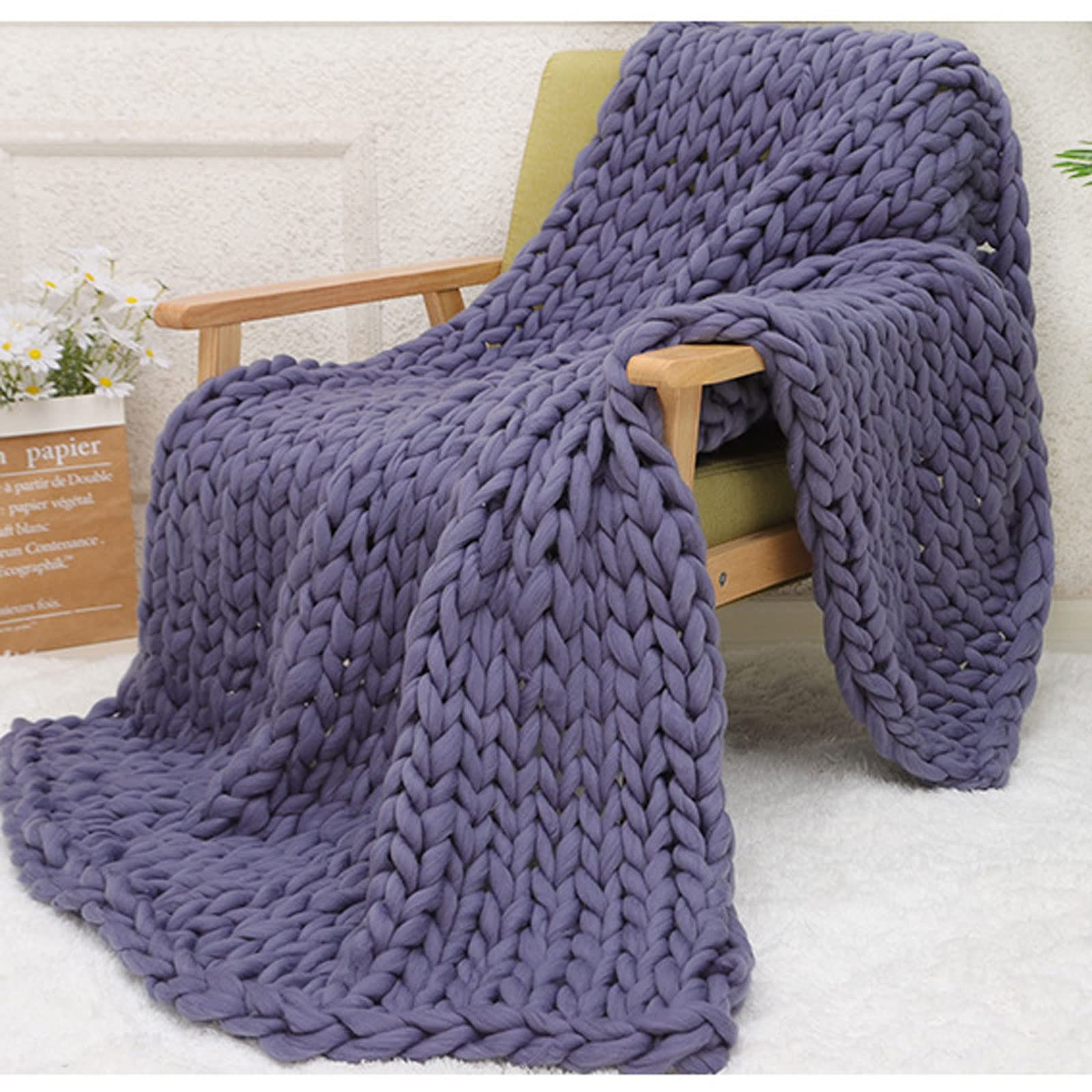 Buy Chunky Knit Blanket Moda Na Drutach Chunky Koc Wełniany, Dzianiny