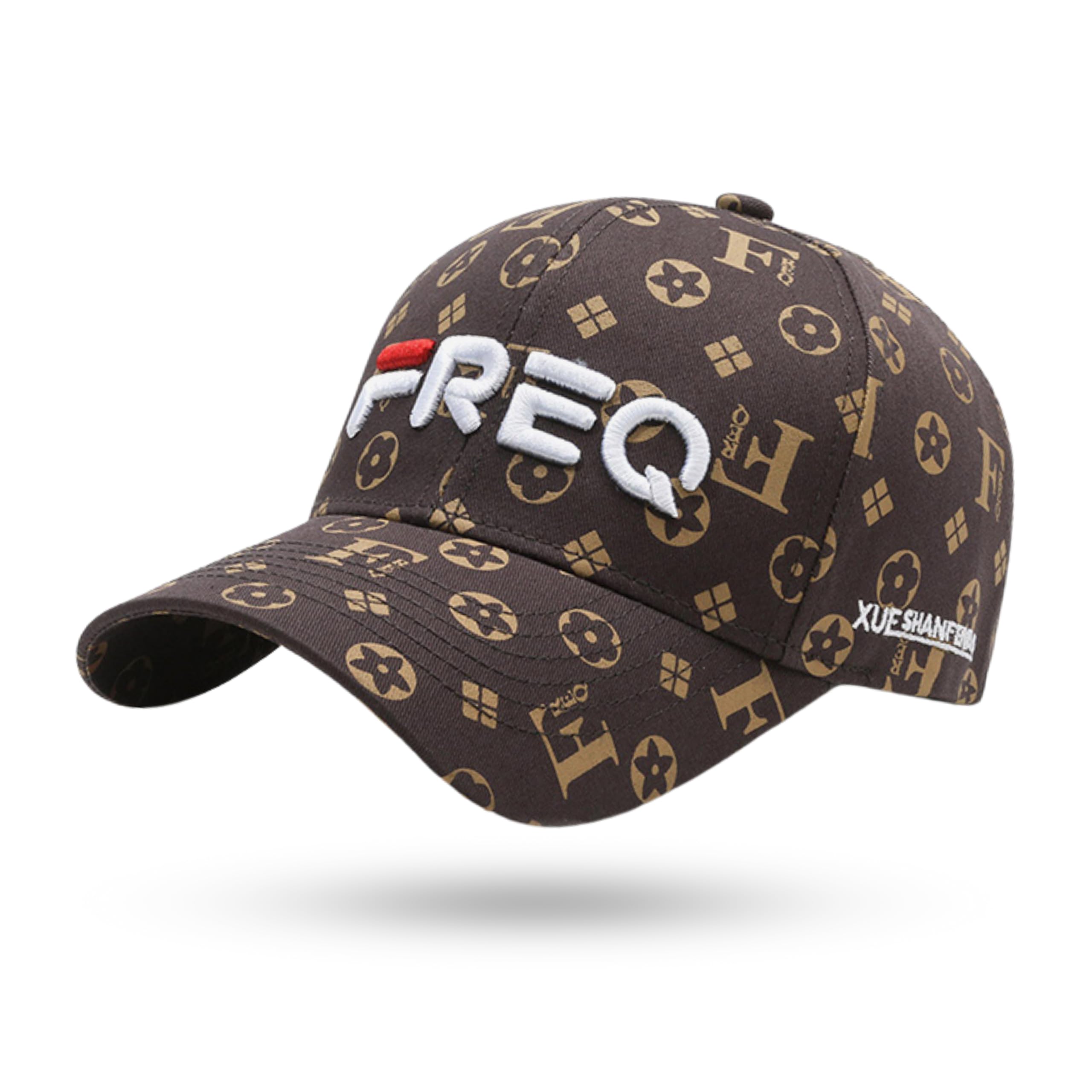 FREQ Baseball Cap for Men Women, Embroidered Adjustable Strap, Breathable Cotton Mesh, Unisex, White