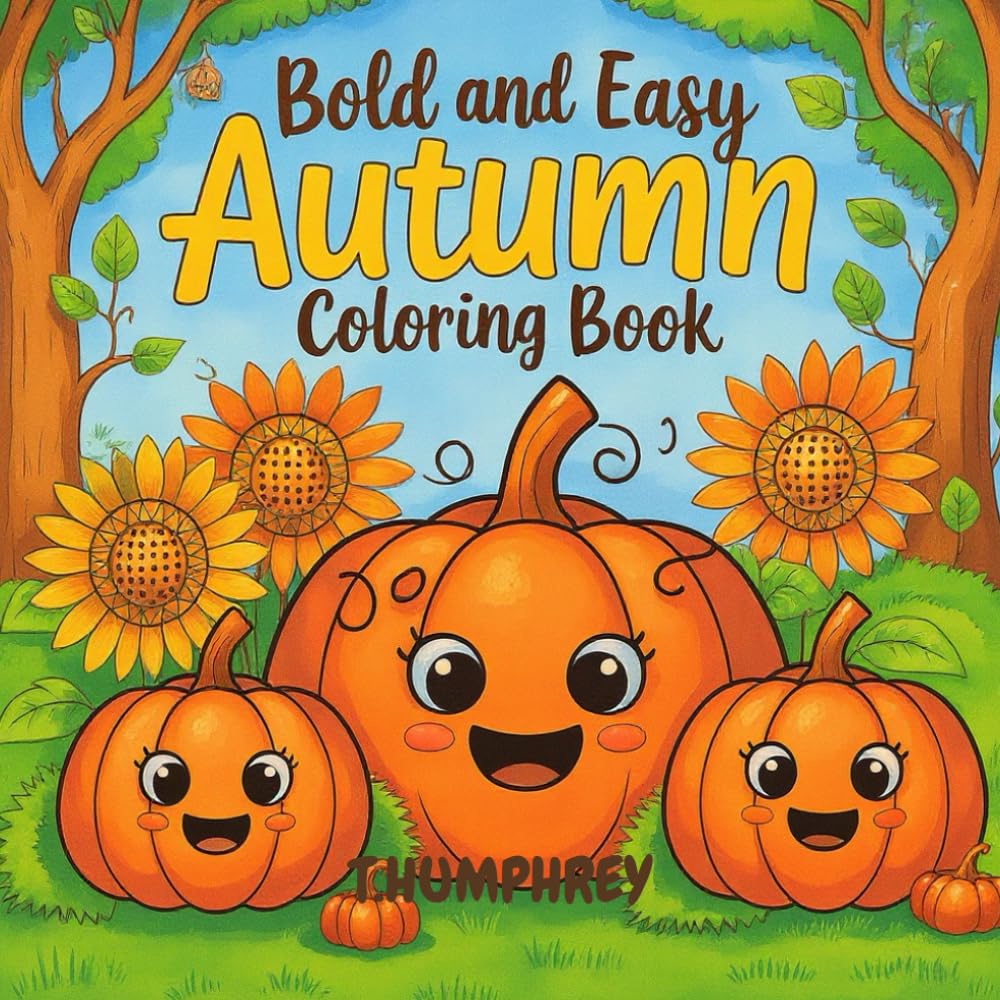 Bold and Easy Autumn Coloring Book: Autumn Coloring Book for Adults, Teens and Kids