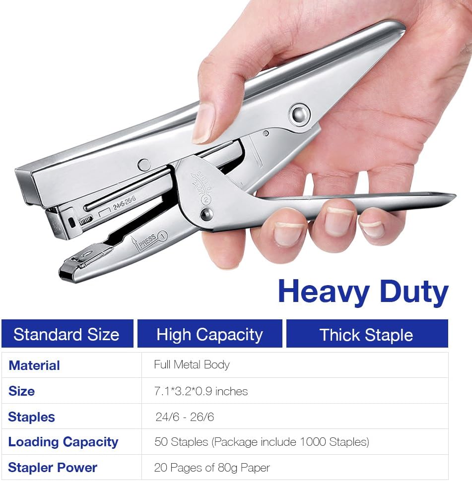 Stapler Heavy Duty Staples and Staples Remover Set 20 Sheets Desk