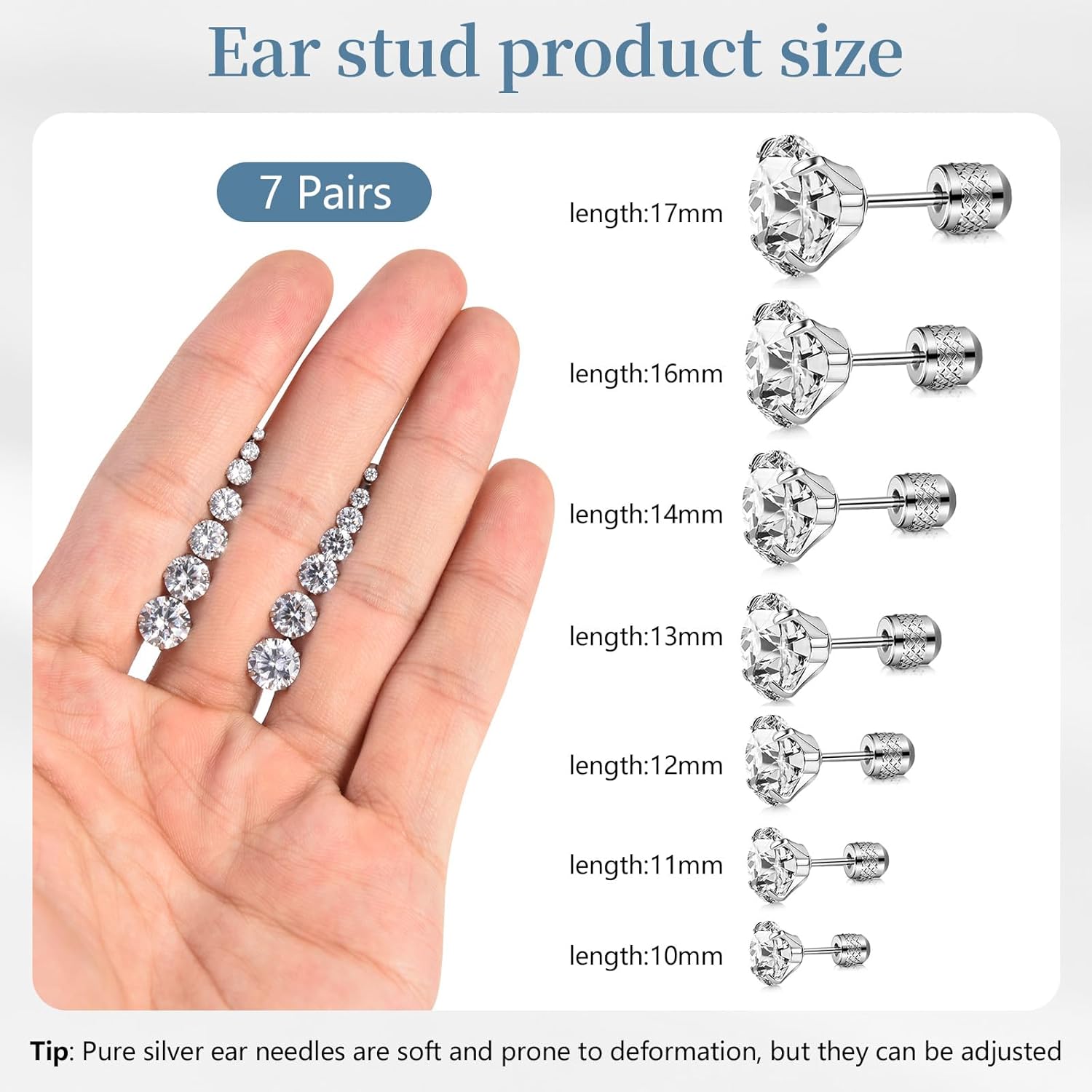18G 20G Hypoallergenic Stainless Steel Earrings Set, Minimalist Stack Earrings for Multiple Piercing - Image 5