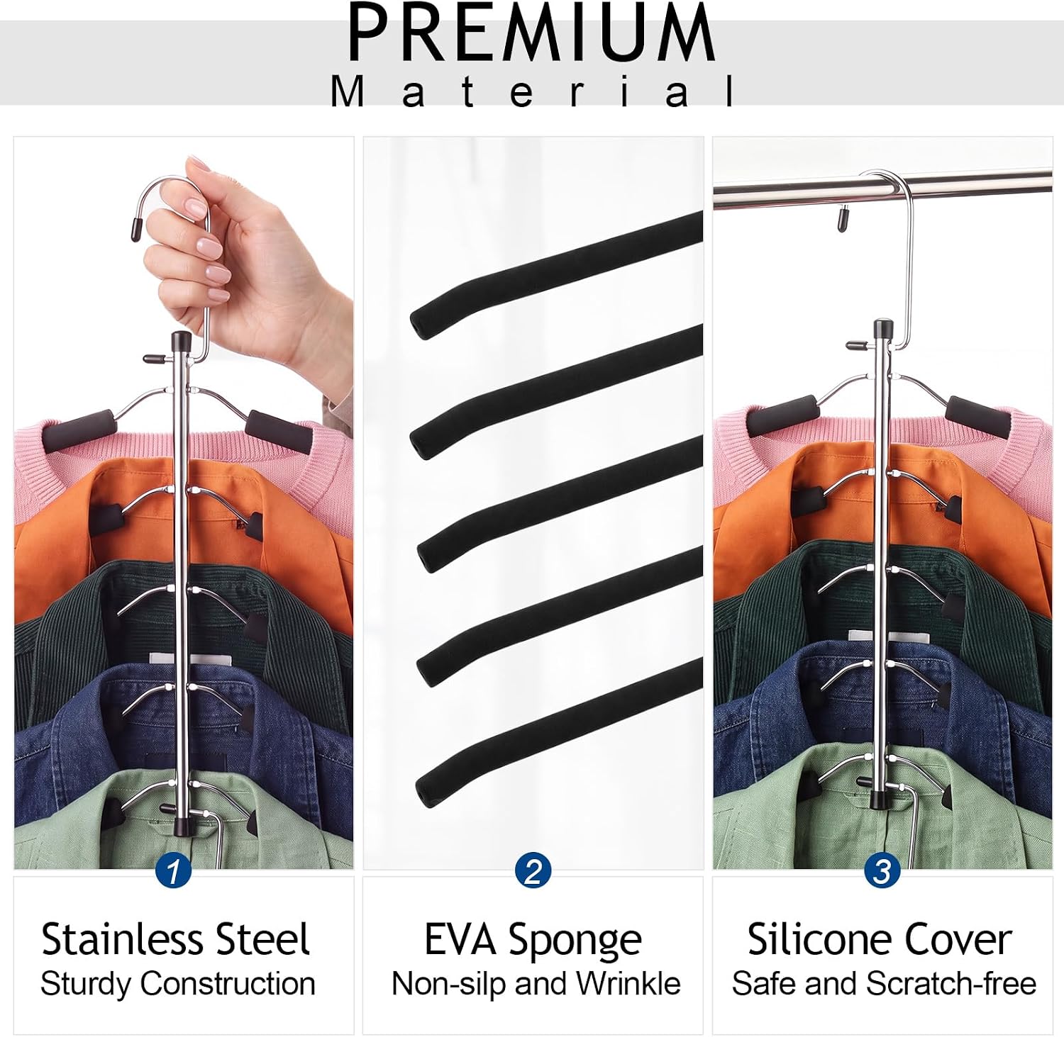 Ripeng Space Saving Clothes Hanger 8 Packs, Black