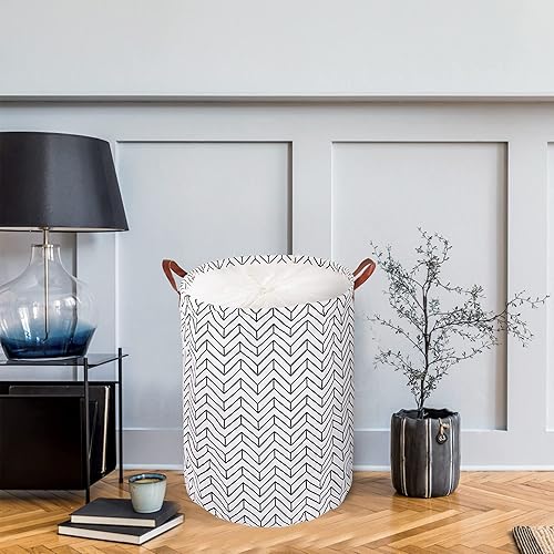 Miniatura 6 de Large Foldable Laundry Basket Organizer Holder portable tall collapsible laundry hamper nusery Storage Basket Bin with PU Leather Handles and