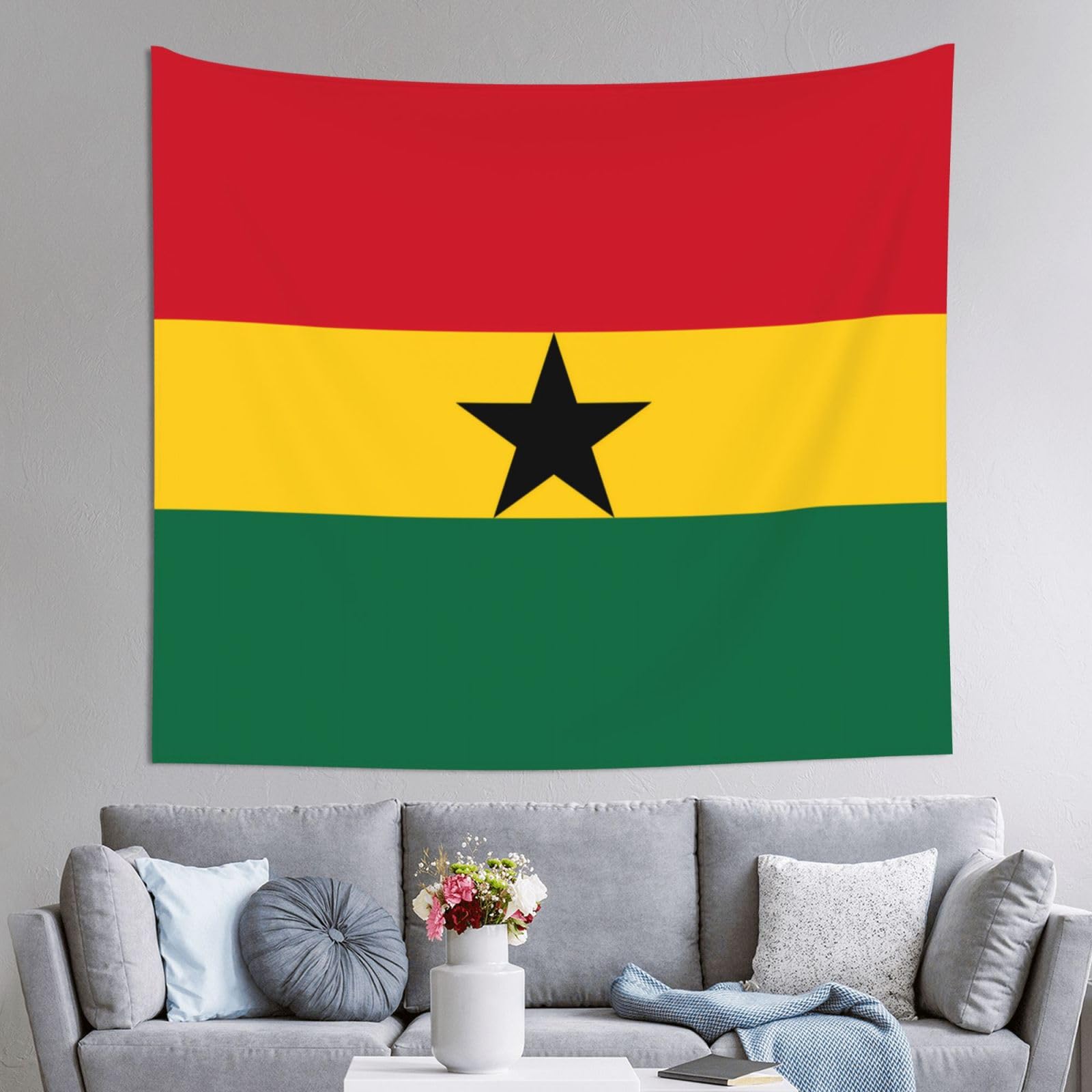 ZZYYDS Wall TapestryFlag of Ghana for Living Room DormWall Hanging Home Decor Party Background, Decorative Poster 60x51in