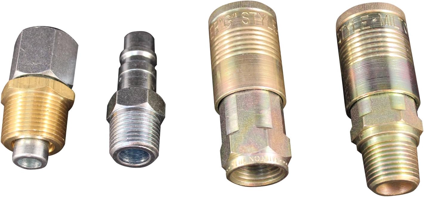 Milton (S-224) G-Style Coupler, Plug and Air hose Reducer Bushing Kit – 5 Pieces