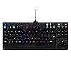 Logitech G PRO TKL Mechanical Gaming Keyboard, GX Blue Clicky Key Switches, LIGHTSYNC RGB, Portable Tenkeyless Design for esport Gaming, Detachable Micro USB Cable, QWERTY UK Layout - Black