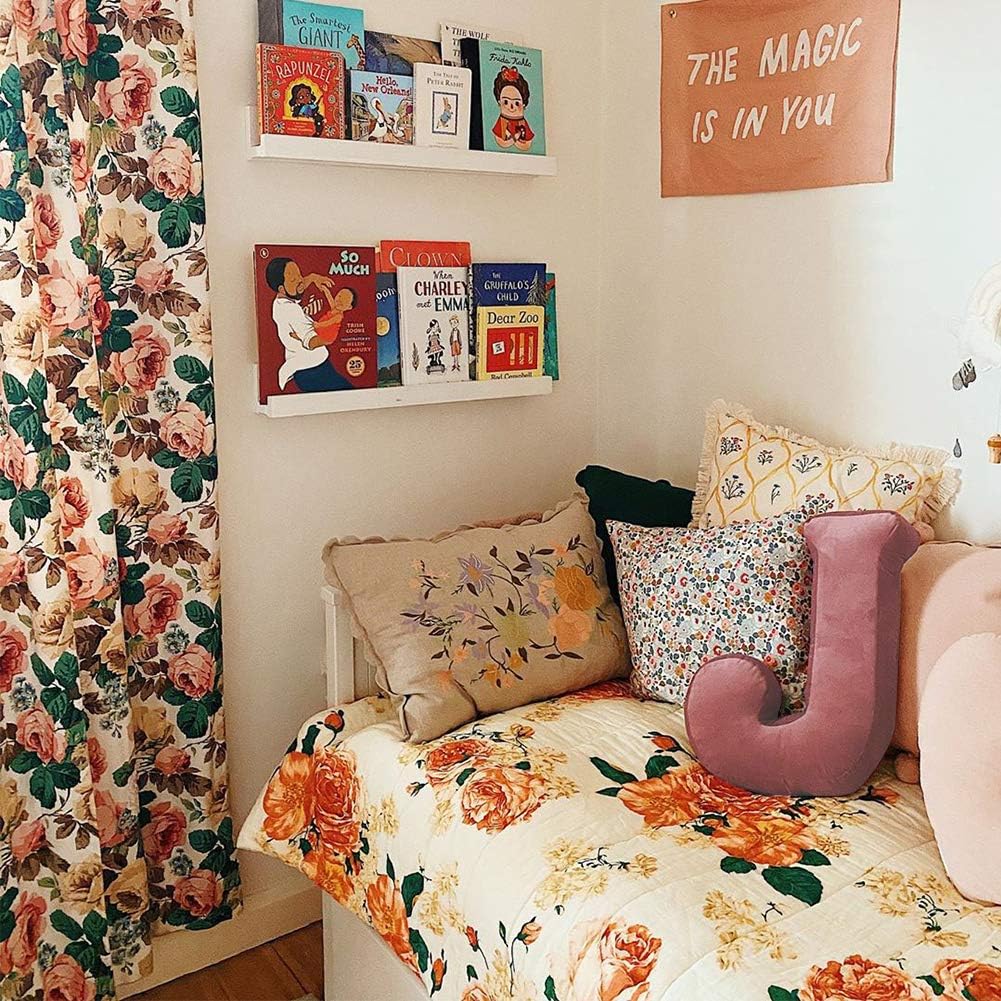 MOMAID Velvet Letter Pillow Soft Initial Throw Cushion Decorative Alphabet Kids Room Nursery Decor Baby Toddler Gift (Yellow, Letter L) : Baby