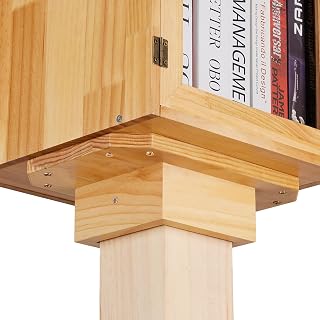 HouseJoy Little Library Mount, Little Library Box Outdoor, Pine 11'' x7.5'' x 3'', Attach with Screws Included, Perfect Stand for Outside Lending Book Box Birdhouse, Mailbox
