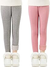 Adorel Girls' Thermal Leggings Lined Winter Cotton Thermal Trousers Pack of 2