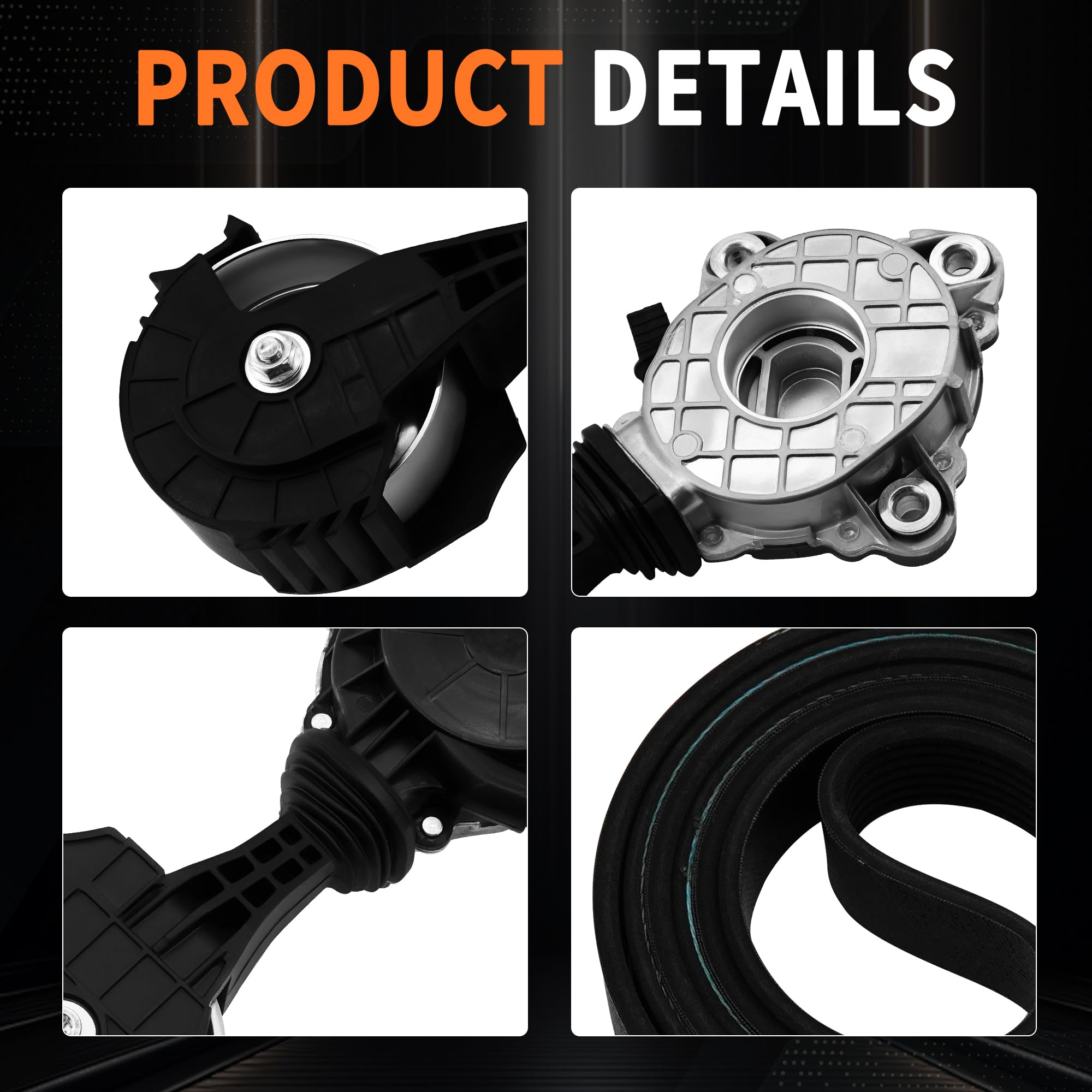 Tendicinghia a serpentina tendicinghia folle e puleggia per pompa dell'acqua, adatto per Mini Cooper, Cooper Paceman, Cooper Countryman 1.6L 2.0L L4/1.5L L3, sostituisce 11287598833