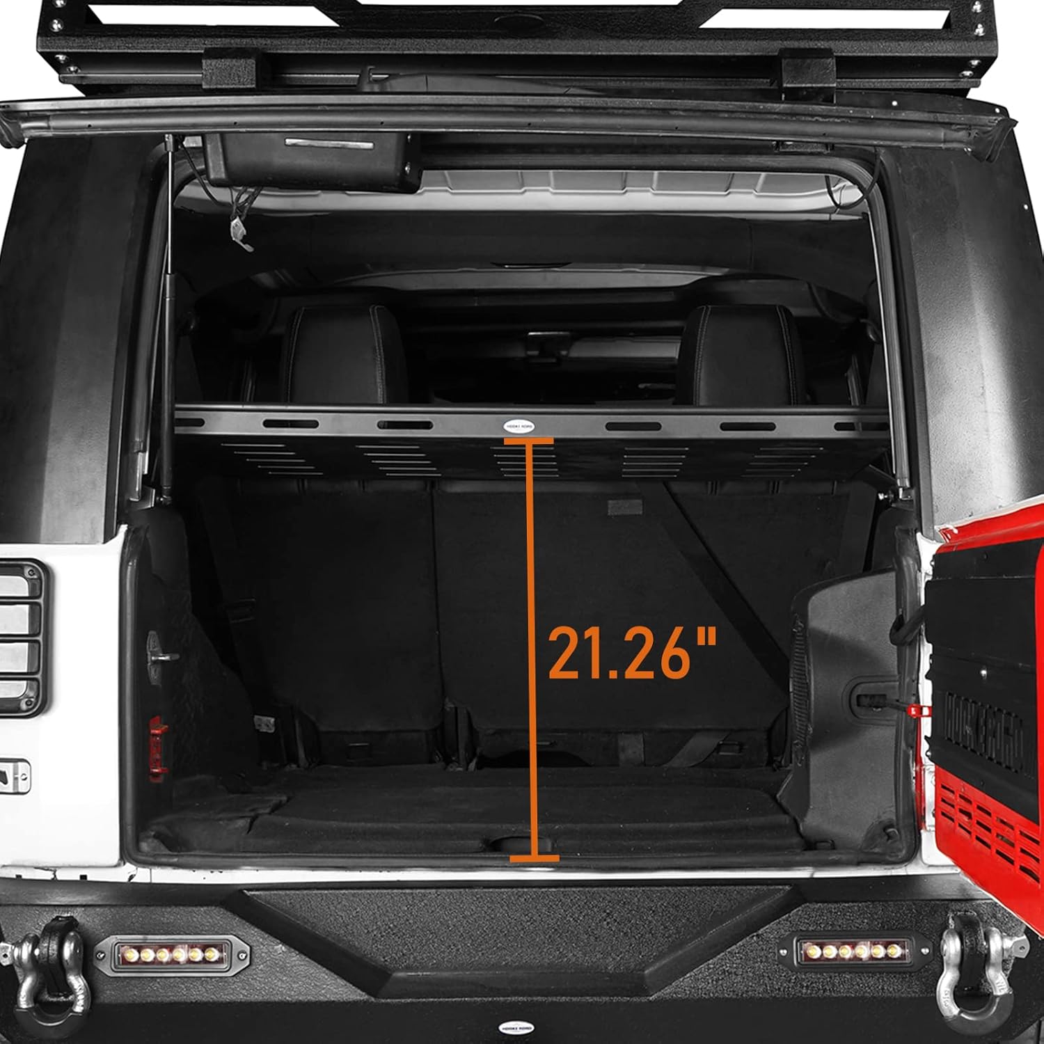 Hooke Road Rear Trunk Cargo Rack Basket Tray for 2007-2026 Jeep Wrangler JK JL 4-Door Hardtops, Sturdy Steel Shelf for Camping Trip Gear - Image 6