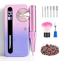Vista 1 de ENGERWALL Taladro de uñas recargable de 35000 RPM, lima de uñas eléctrica portátil profesional para uñas de gel acrílicas, kit de archivo