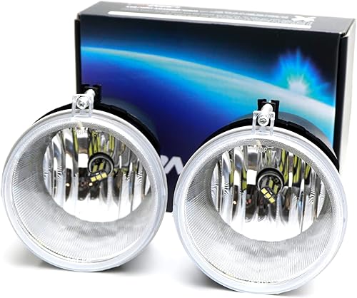 Miniatura 7 de iJDMTOY Conjunto de luces antiniebla de lente transparente con 15-SMD Super Bright Xenon White H10, kit de bombillas LED compatibles con Dodge