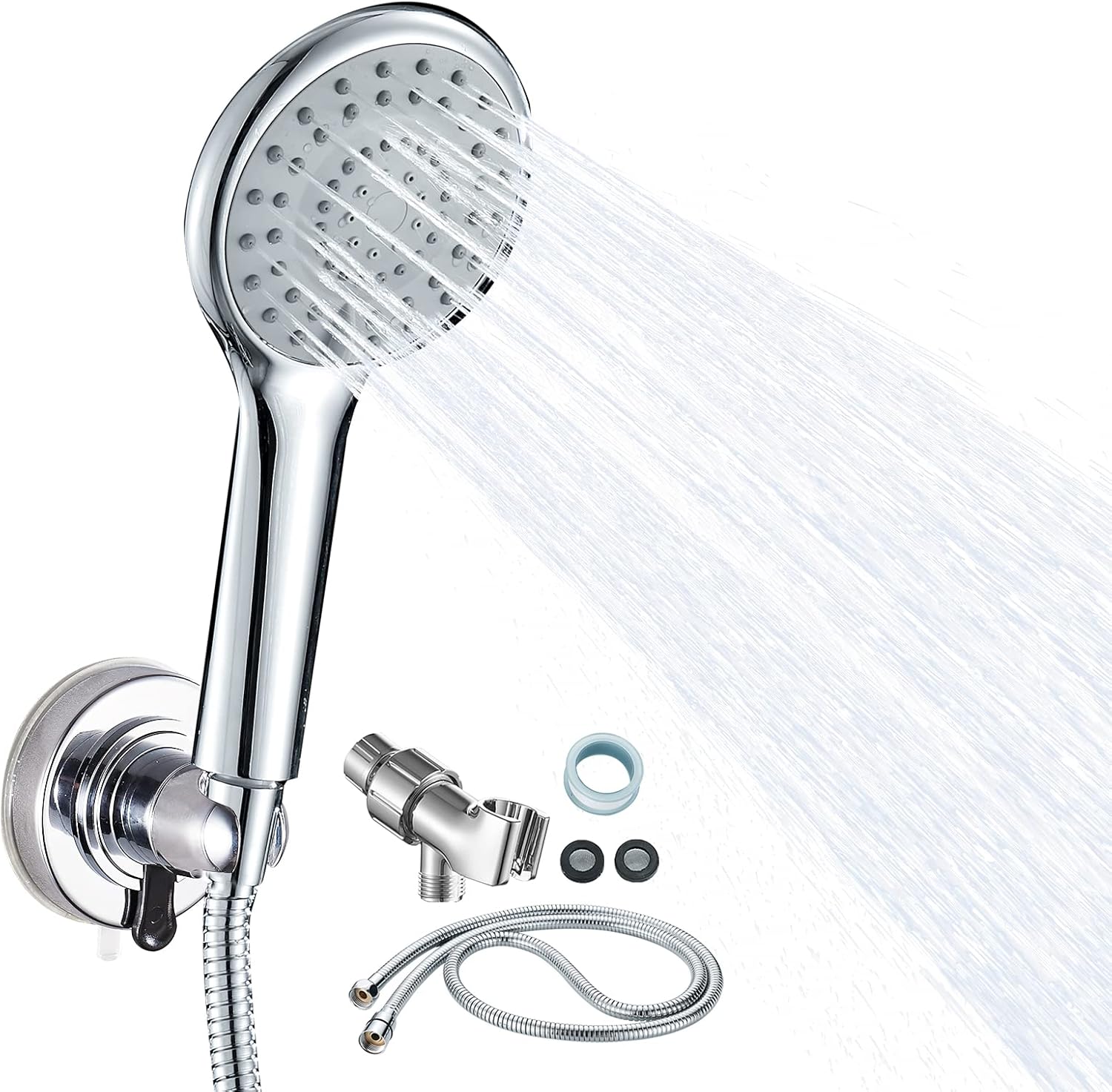 Starensky Shower Heads With Suction Shower Head Holder Spray 5Mode