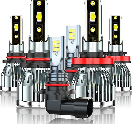 SYJIIP Compatible con Ford Expedition (2015 2016 2017 2018 2019 2020 2021), haz alto 9005HB3H10 + bombillas H11H8H9 de haz bajo + bombillas