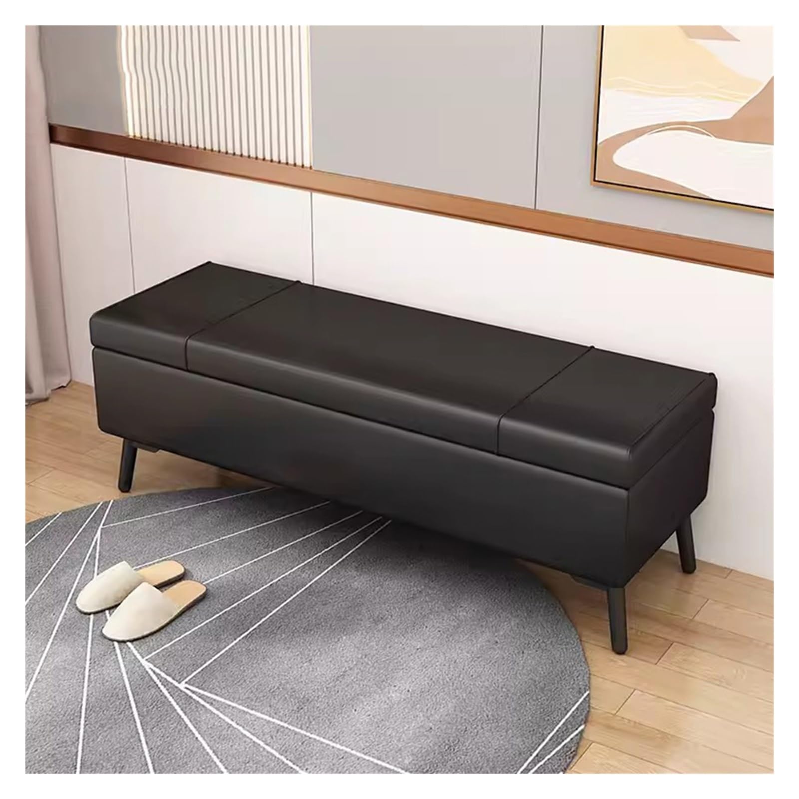 Banc de rangement 120 cm extra long pour une chambre ordonnée et moderne