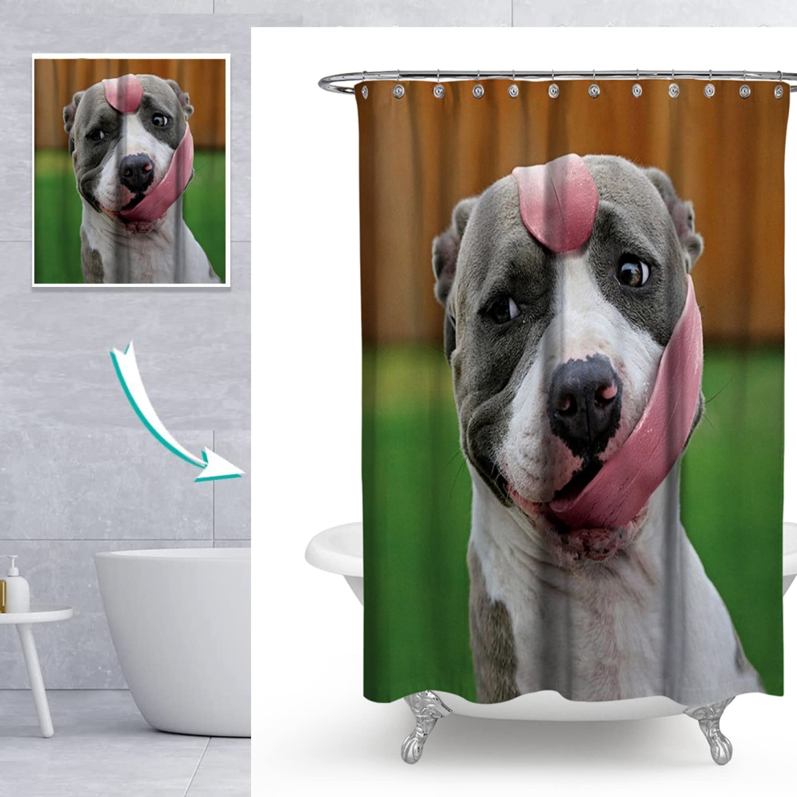 Tenda Doccia Personalizzabile VEKETE Rosa Vintage Con Rose E Farfalle 3D - Tessuto Impermeabile, 90x180 Cm, Include Ganci