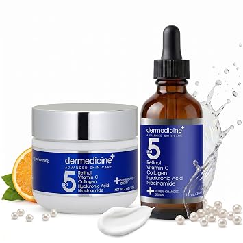 5-in-1 Face Serum & Cream Bundle | Retinol, Vitamin C, Collagen, Hyaluronic Acid, Niacinamide | May Help Reduce Fine Lines, Wrinkles & Dark Spots | All Skin Types | Made in USA