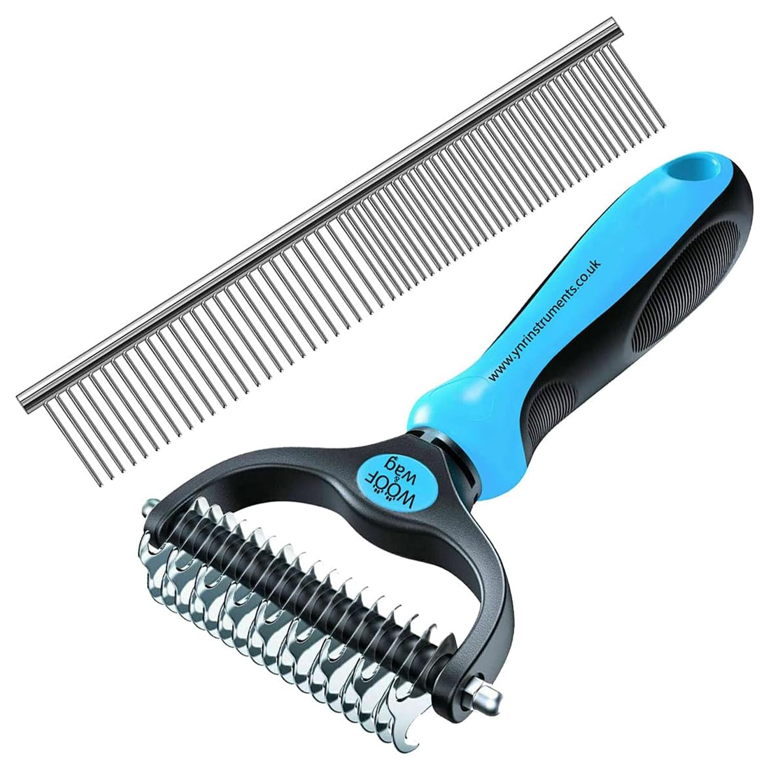 YNR Pet Cat Dog Horses Hair Fur Shedding Trimmer Grooming Dematting Rake Deshedding Comb Brush Tool Kit