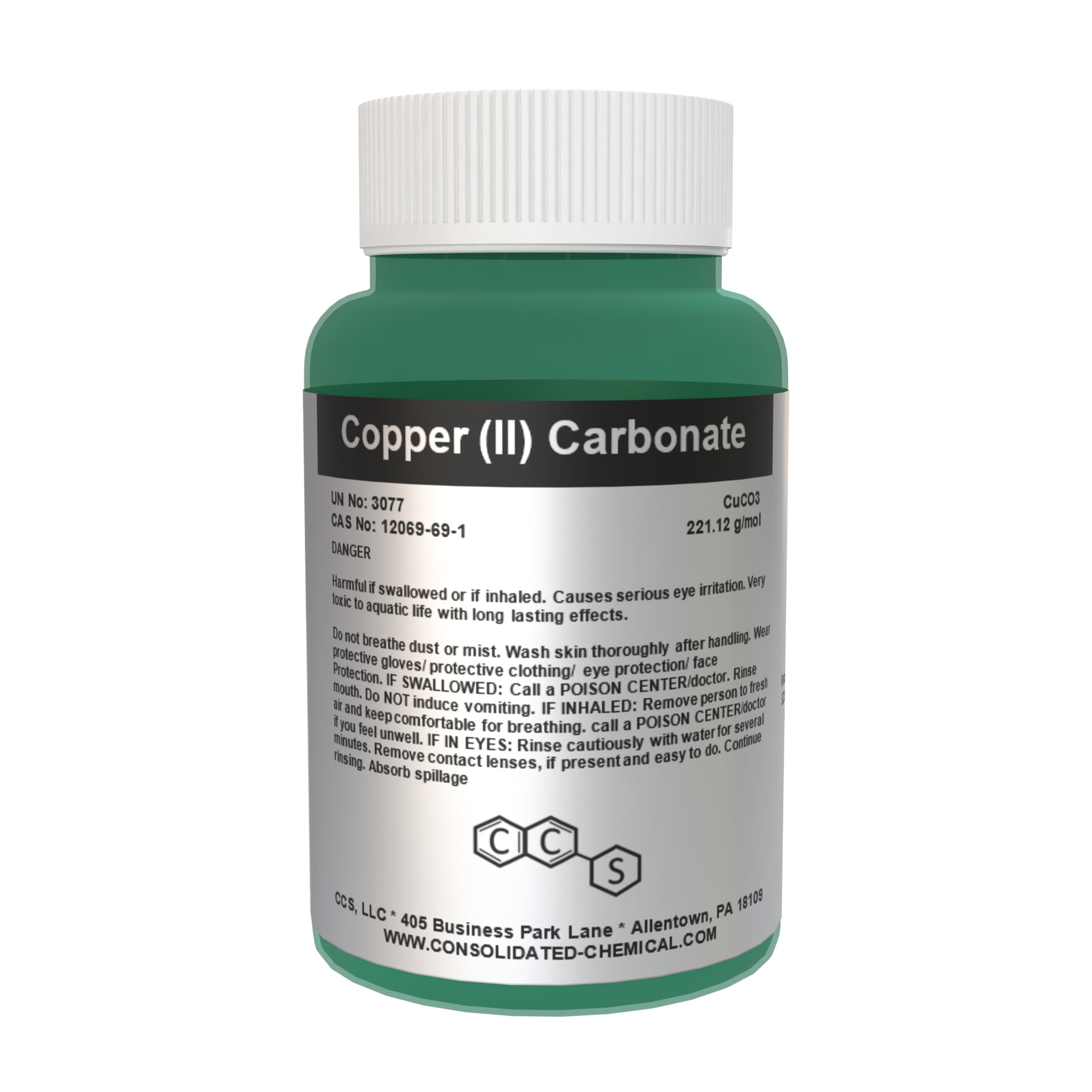 Copper (II) Carbonate Solid – High Purity Industrial Grade | Green Powder for Chemical Reactions, Pigments, and Research Applications (100 Grams)