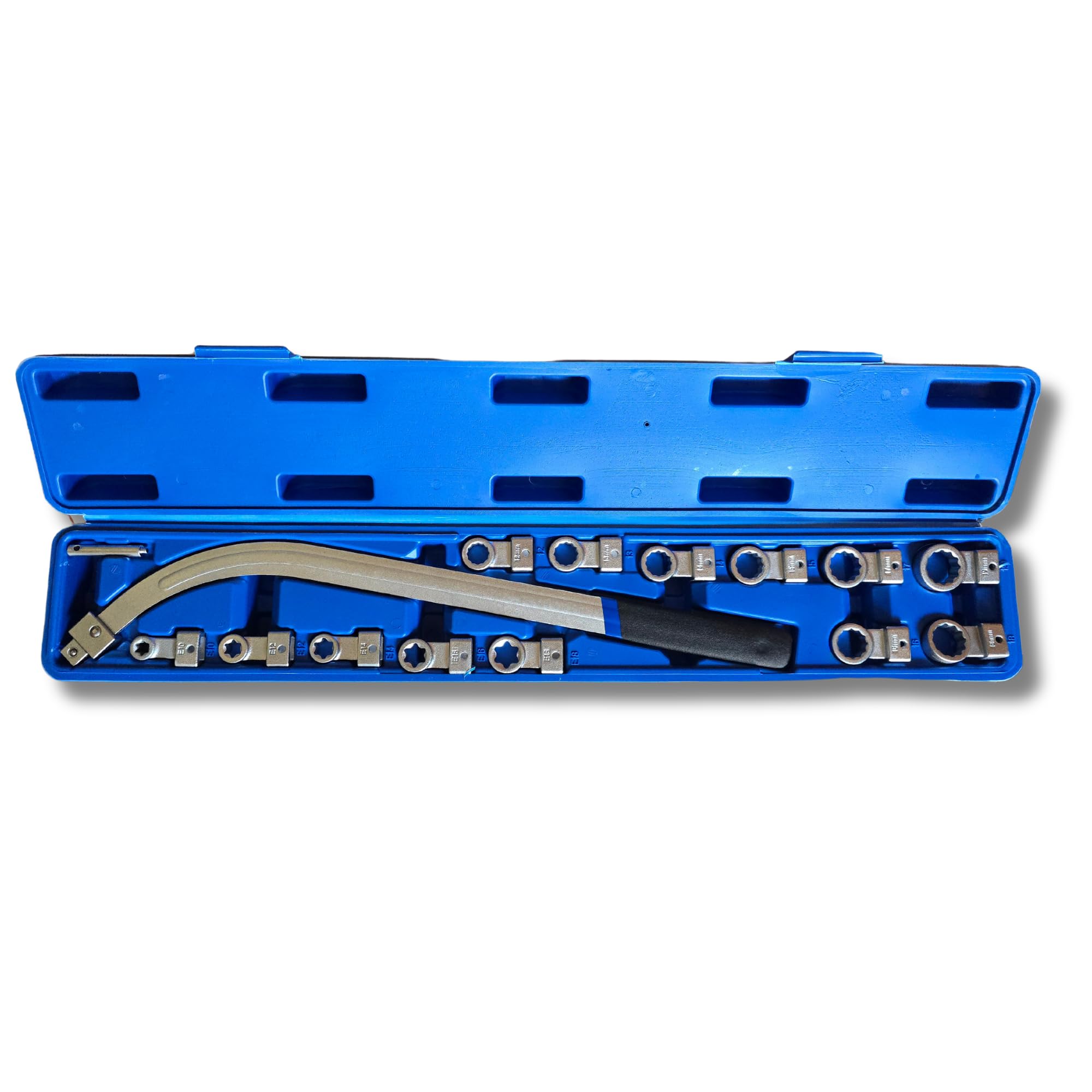 Llave curva para montar, desmontar y tensar correas de distribucion o accesorios.