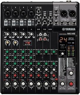 Yamaha MG10X CV 10-Input Analog Mixer with D-PRE Preamps, SPX Effects & Compression - Compact Studio/Live Sound Solution