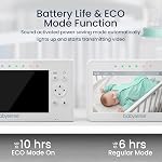 Moniteur pour bébé Babysense avec 2 caméras et audio 4.3", Moniteur pour bébé non WiFi, écran partagé double, surveillance vidéo de sommeil portable, vision nocturne et lumière automatiques, berceuses et bruit blanc, audio bidirectionnel