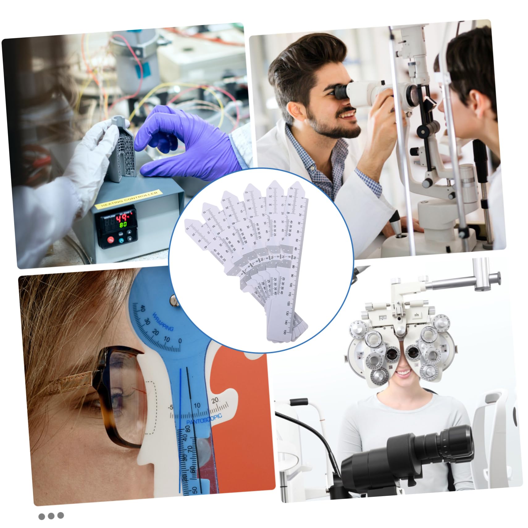 TOPBATHY Regla De Medición De Distancia De Plástico De Herramienta Oftálmica Para Medición Precisa Gafas 6 Piezas X 4