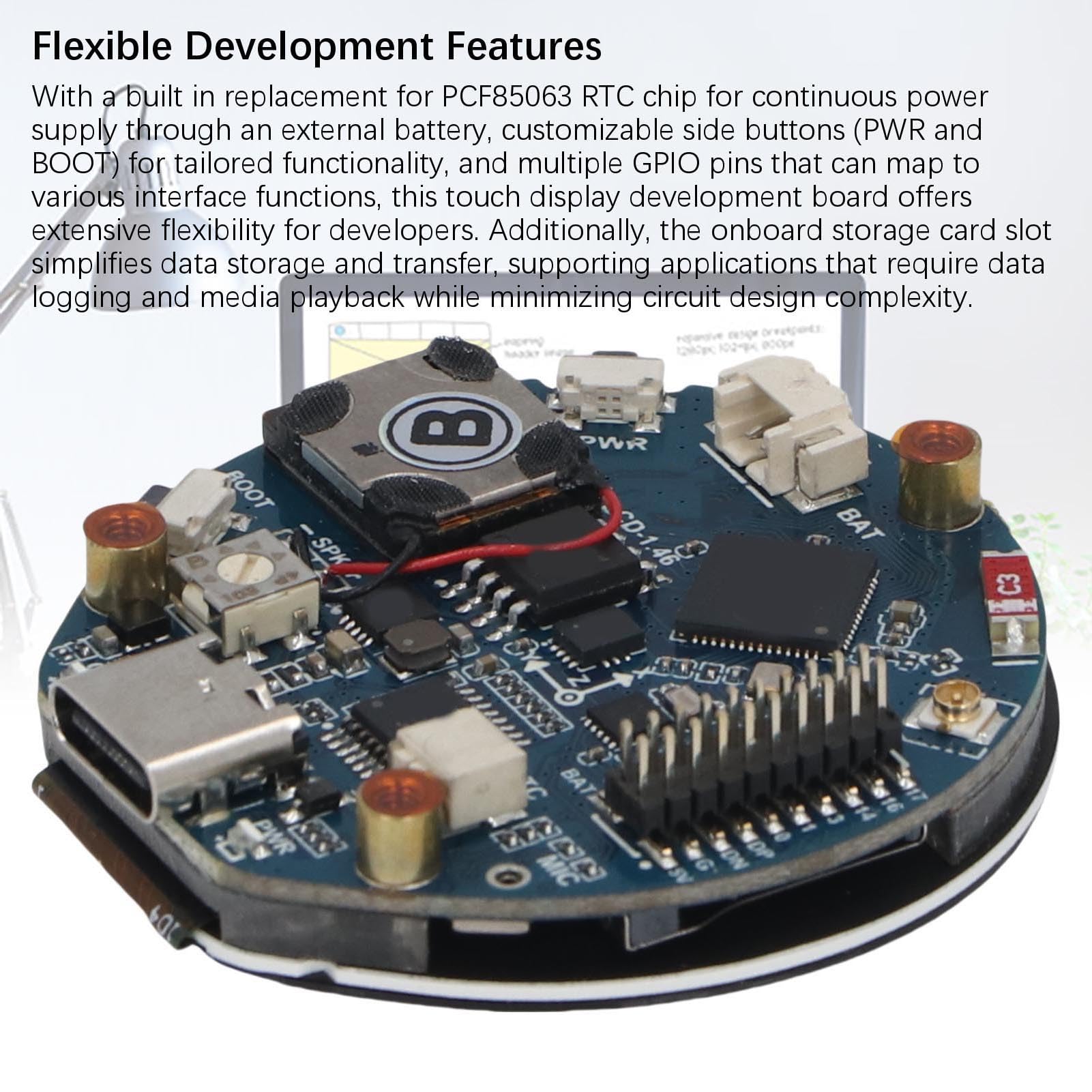 Potente Scheda di Sviluppo Display Touch Double Core per Tecnologia Indossabile con Risoluzione 412x412