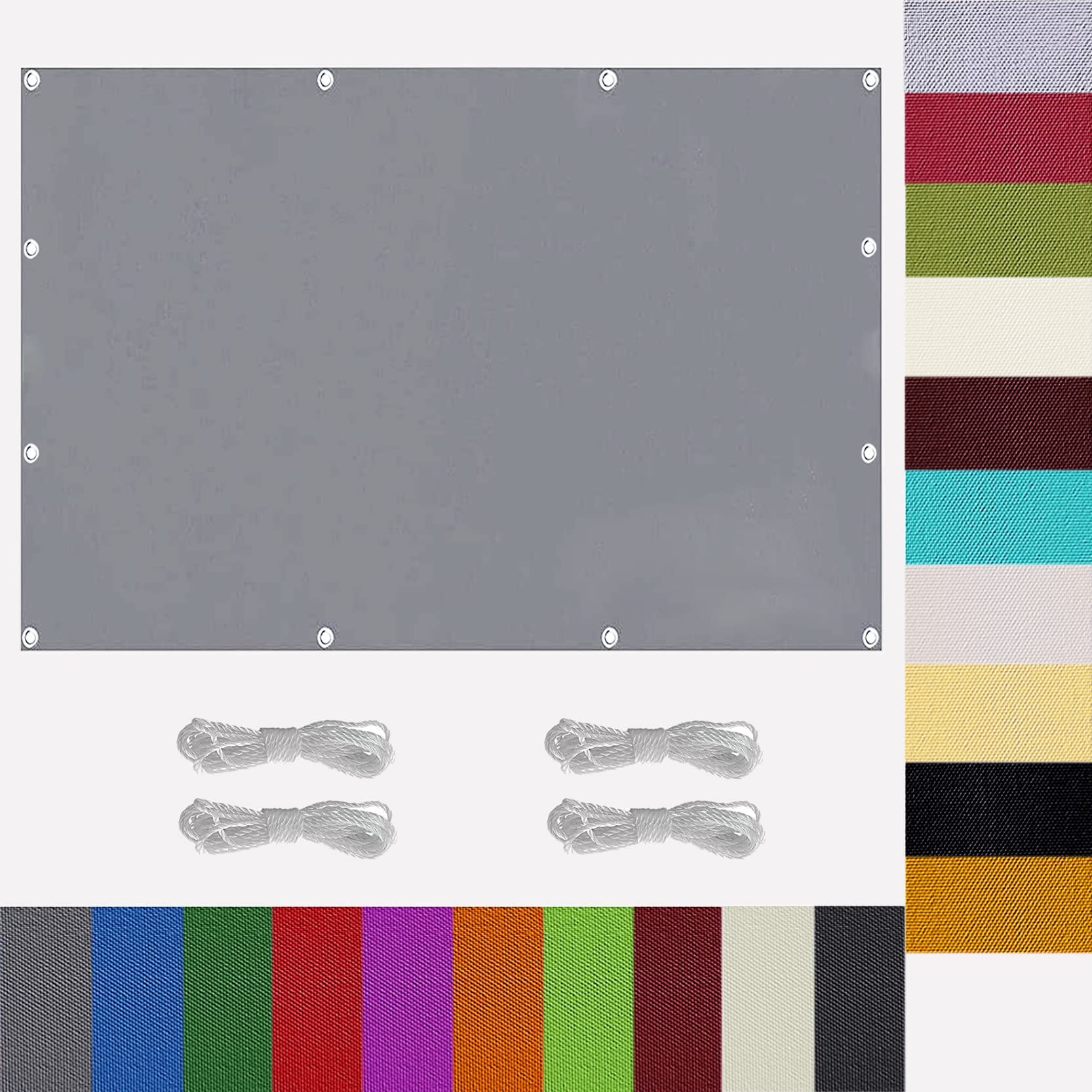 Voile d'ombrage imperméable et indéchirable anti-UV gris clair 1.2x1.4m