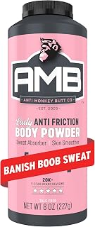 Lady Anti Monkey Butt Talc-Free Body Powder for Women: Sweat Absorbing Chafing Relief with Calamine, Hypoallergenic 8oz