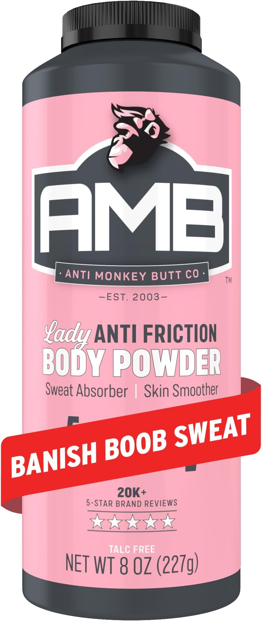 Anti Monkey Butt Body Powder for Women - Talc-Free Sweat & Chafing Relief with Calamine - Hypoallergenic Anti-Friction Formula for Thighs, Underarms, & More - 8 oz (Pack of 1)
