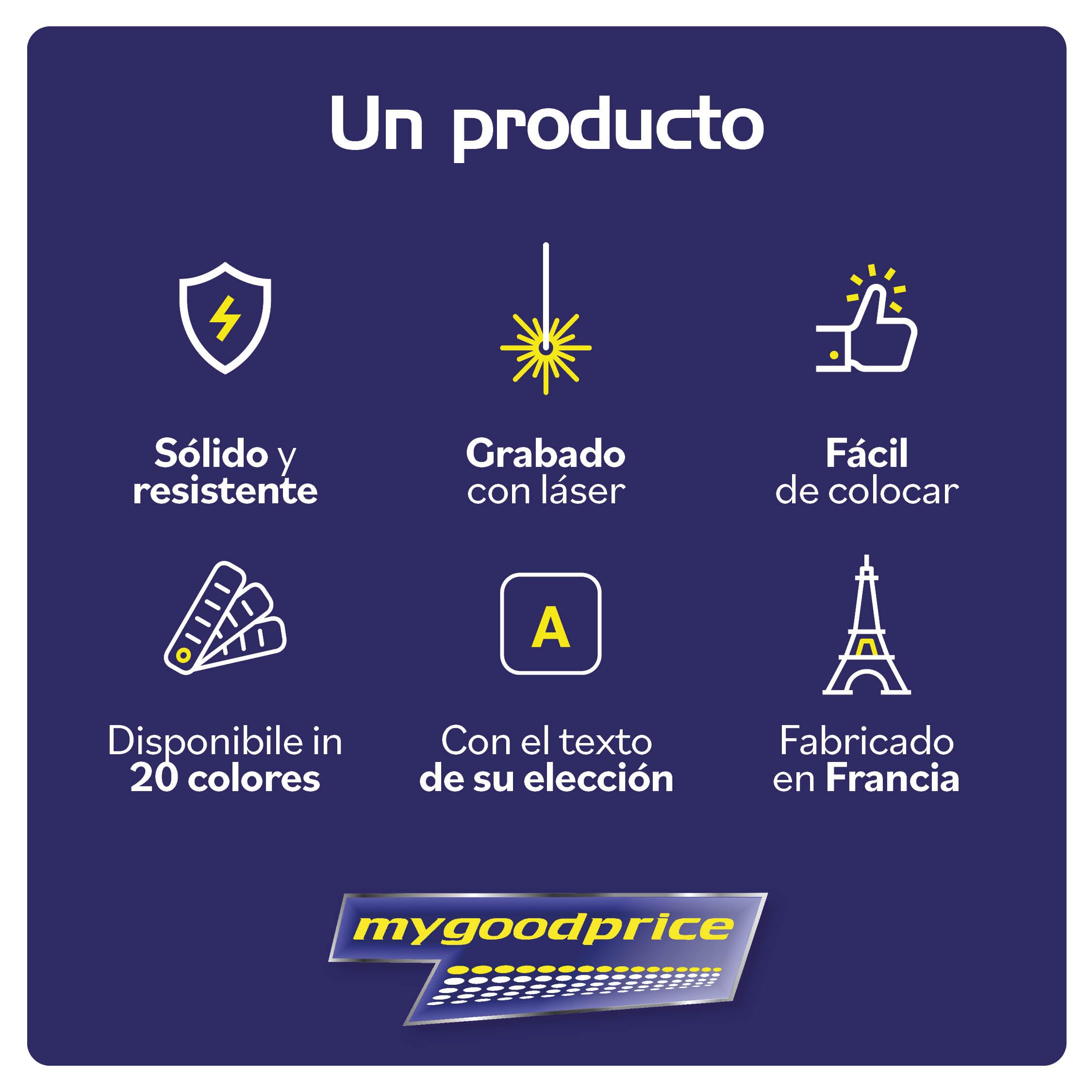 Mygoodprice - Placa para buzón, grabado de nombre y número, autoadhesiva y personalizable, de 10 x 2,5 cm, aluminio cepillado